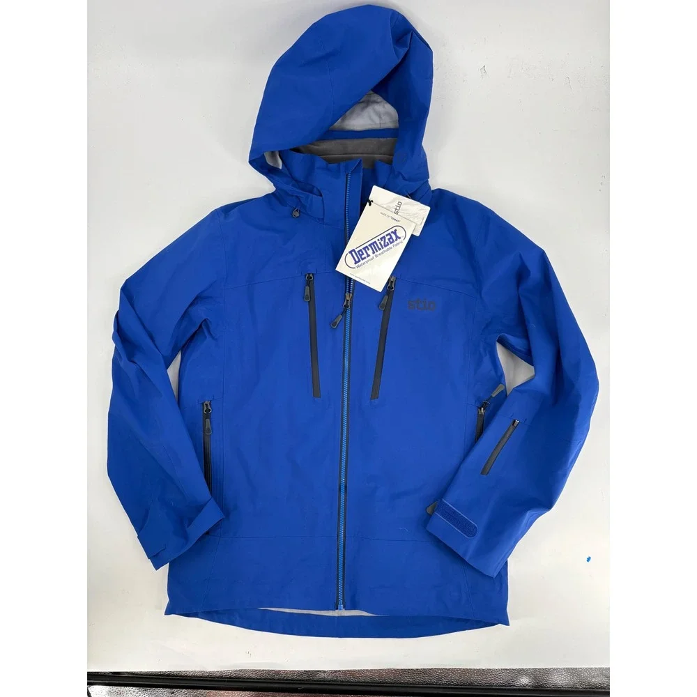 Stio Mens Environ Jacket Intrinsic Blue Hardshell Dermizax Waterproof Small NEW